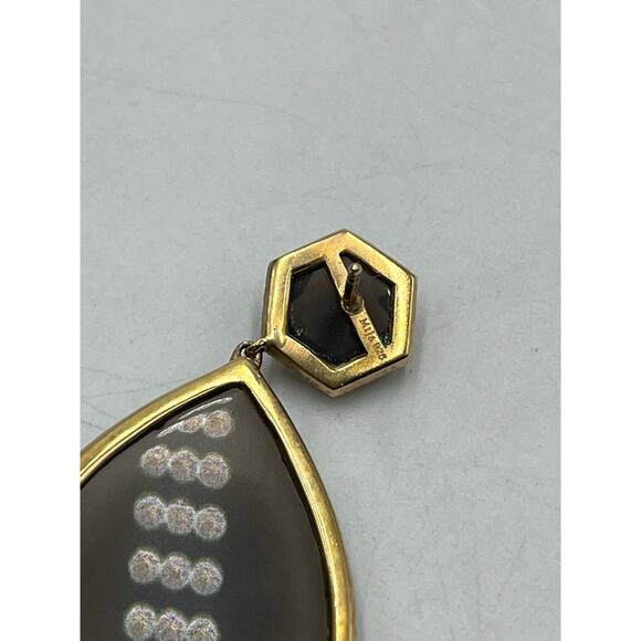 MiJa Signed Vermeil Sterling 925 Brown Faceted Teardrop Dangle Earrings - Picture 8 of 11